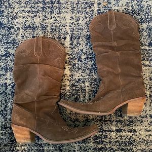 Steve Madden suede cowboy boots